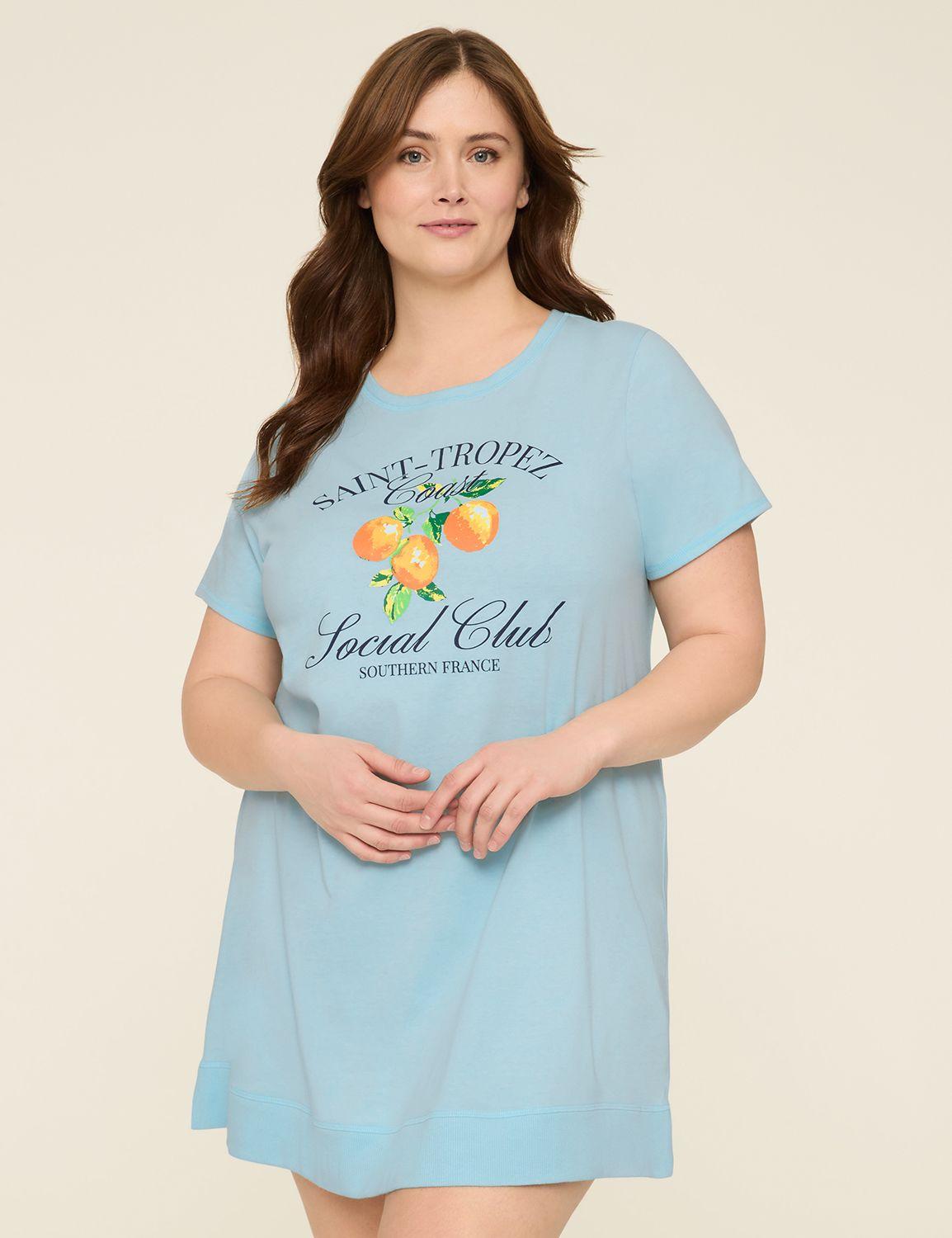 comfy cotton rib-trim sleepshirt