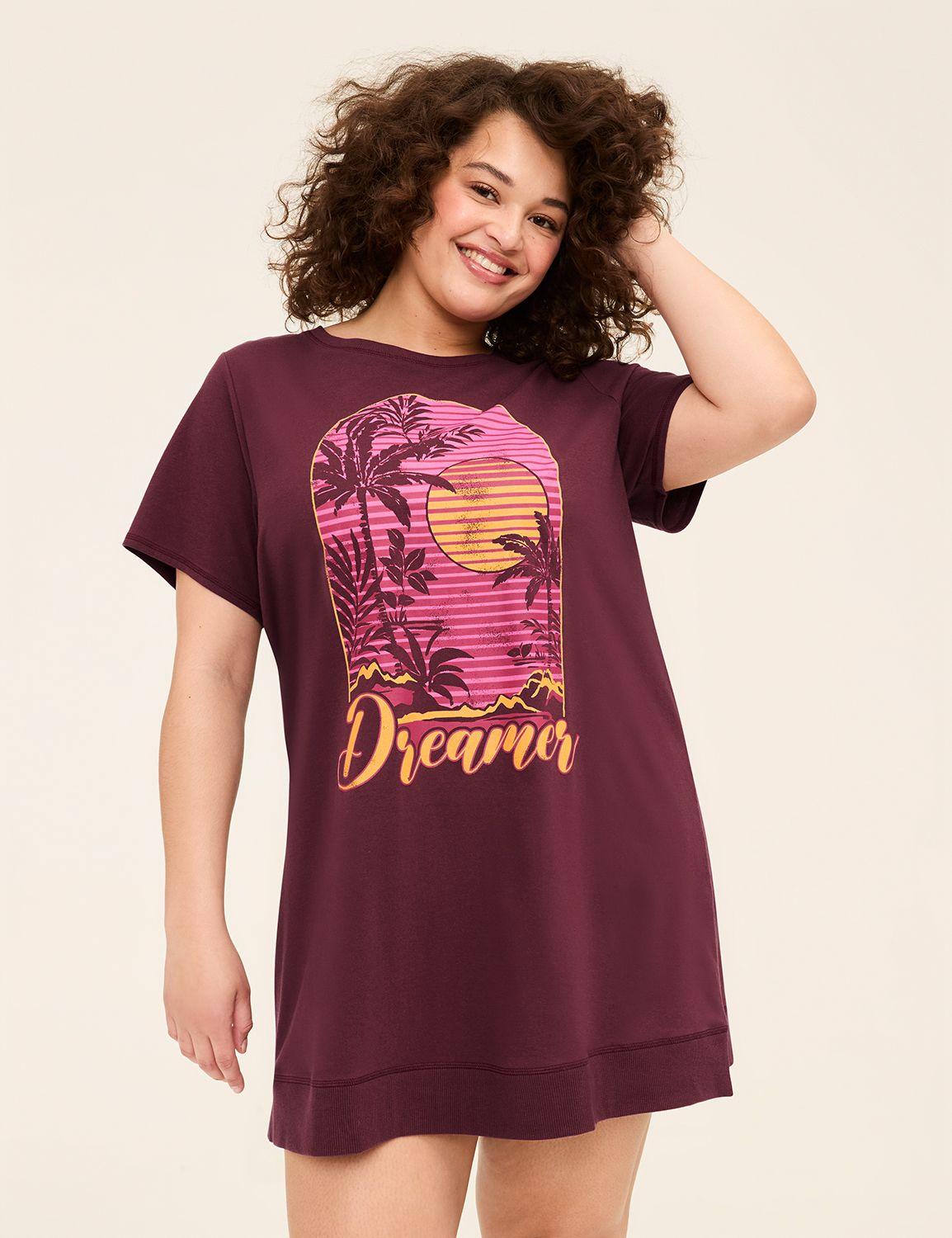 comfy cotton rib-trim sleepshirt