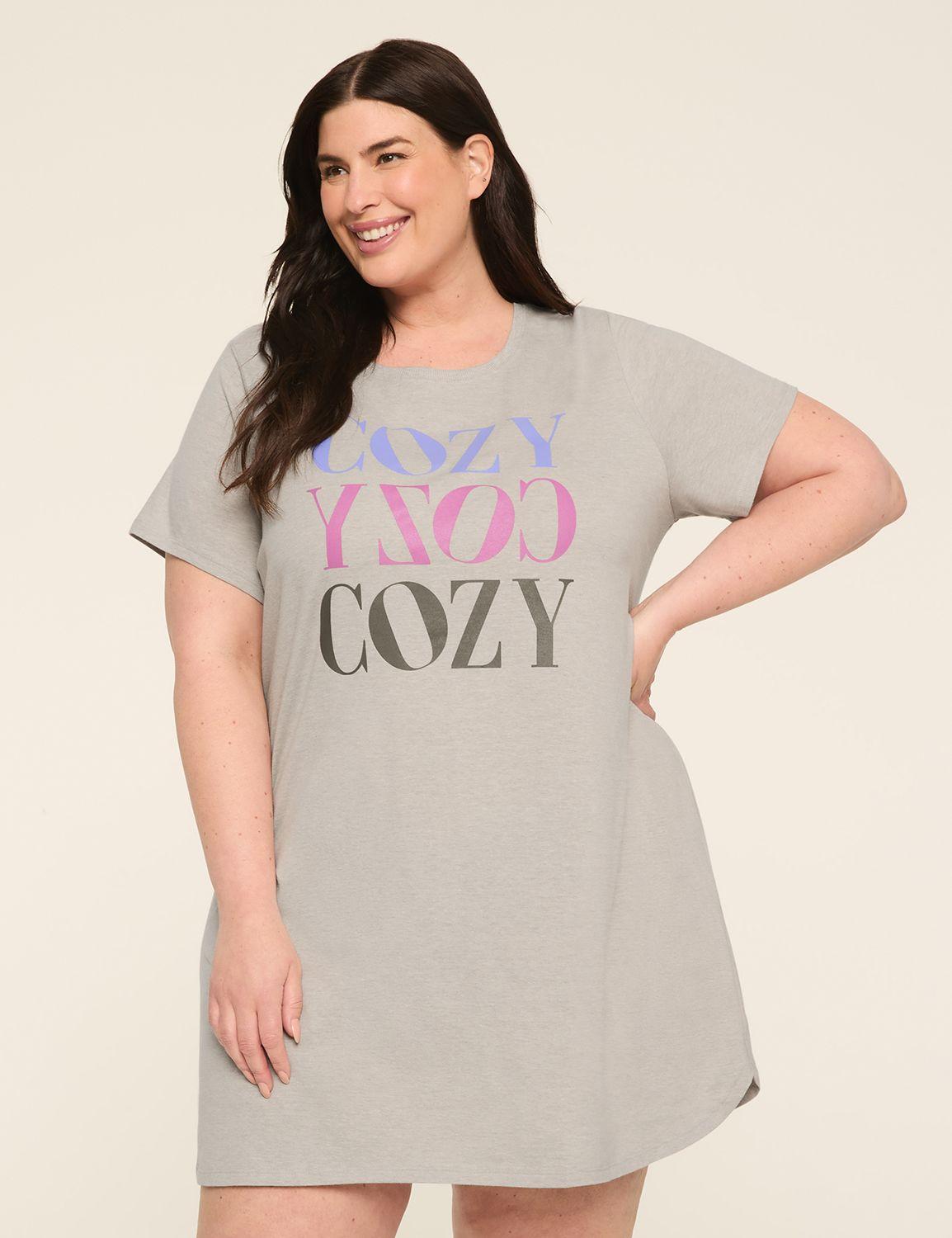 comfy cotton ribbed-trim sleepshirt