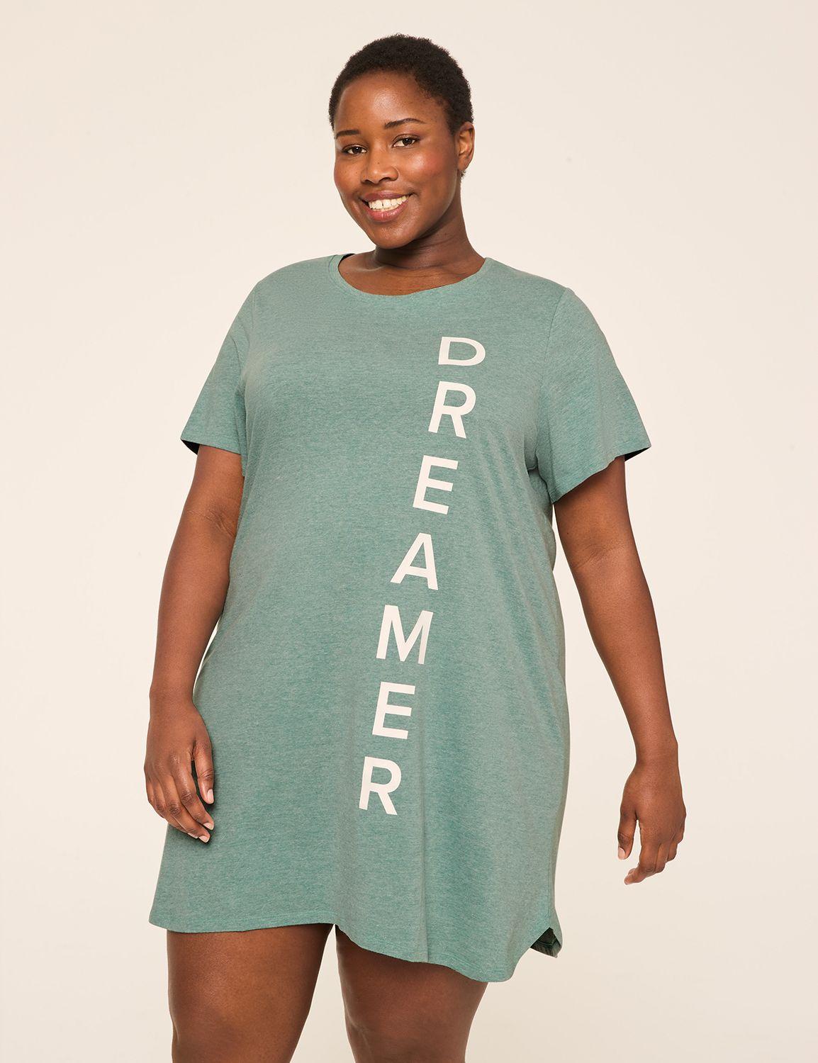 comfy cotton ribbed-trim sleepshirt