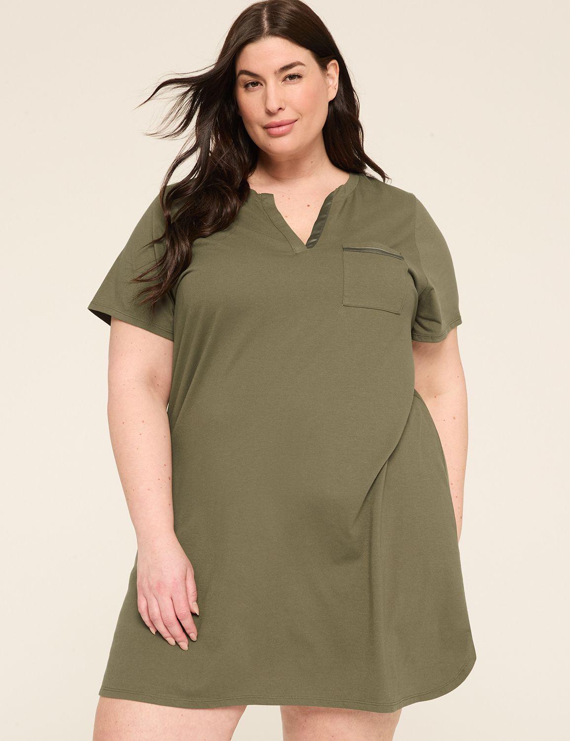 comfy cotton satin-trim sleepshirt