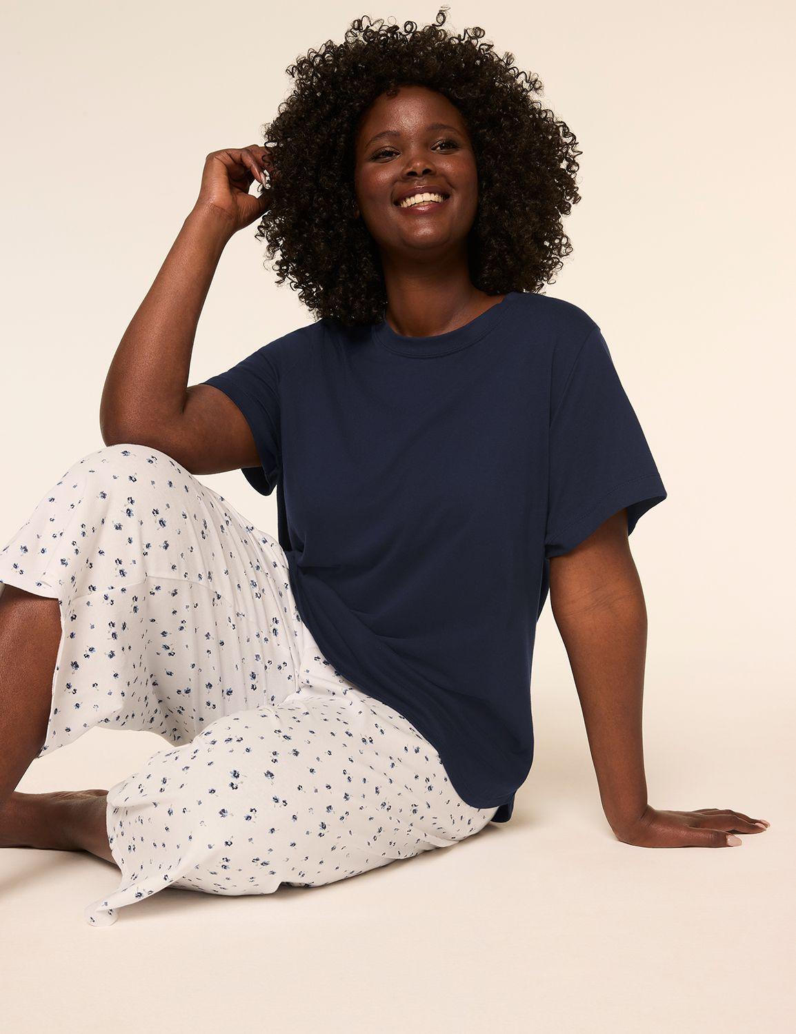 comfy cotton tee & crop pant pj set