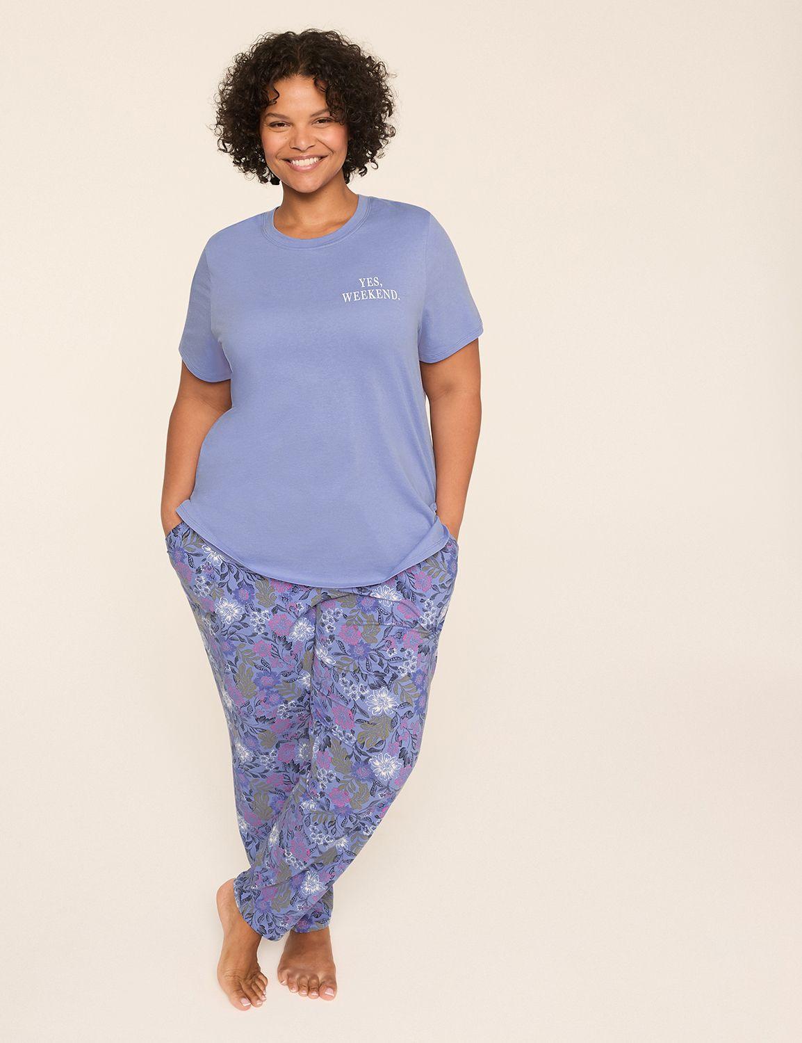 comfy cotton tee & pant pj set
