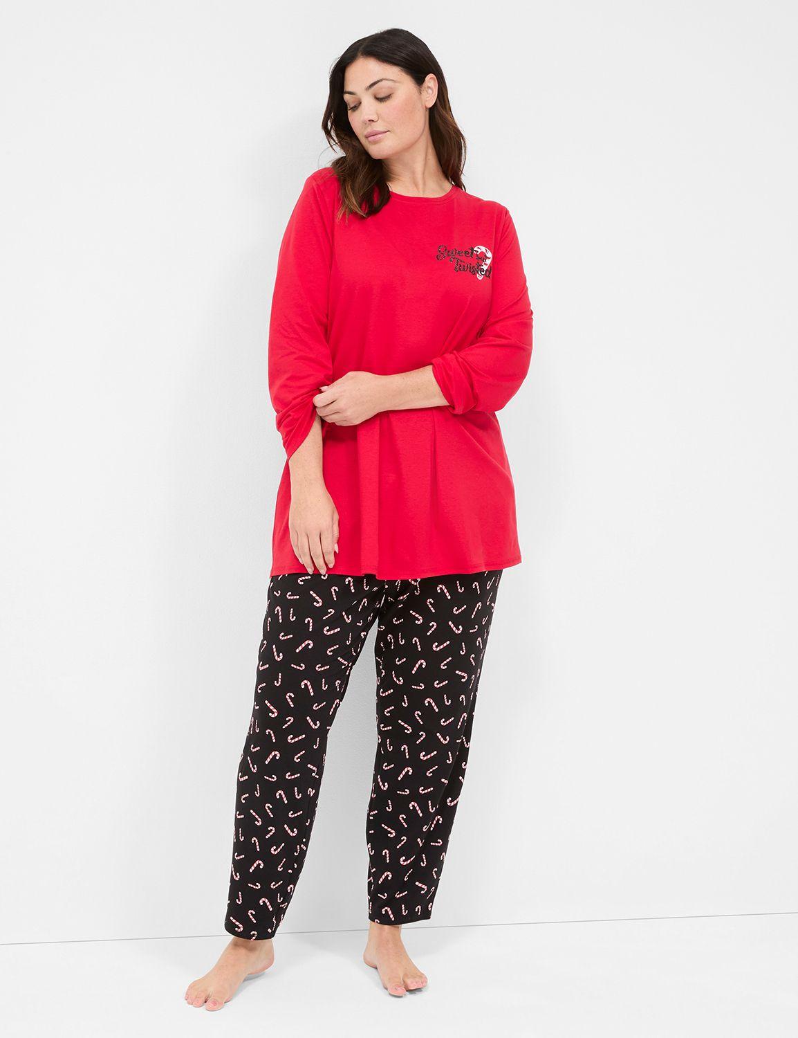 comfy cotton tunic & straight leg pant pj set