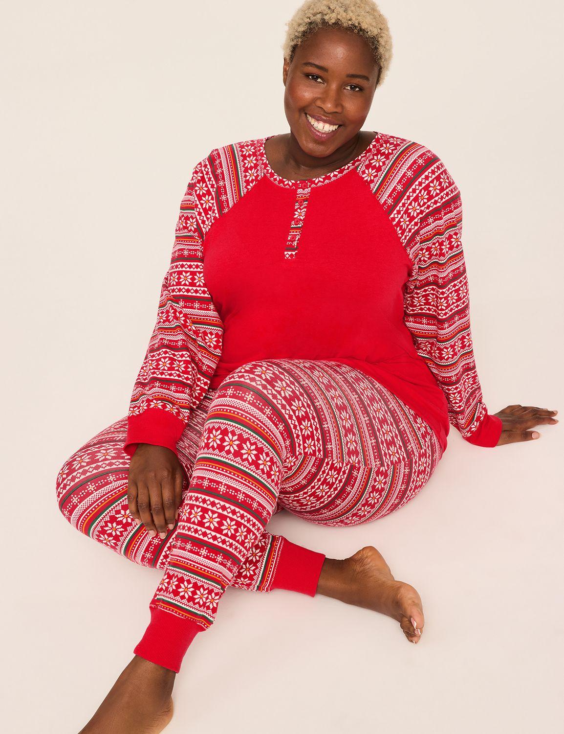 comfy cotton tunic henley & legging pj set
