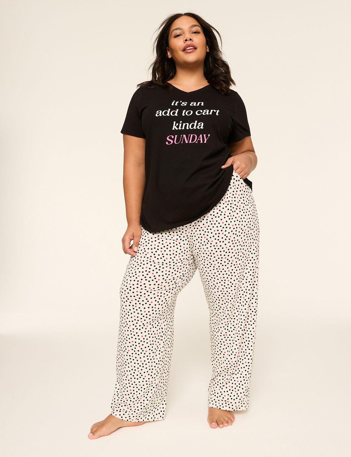 comfy cotton v-neck tee & pant pj set