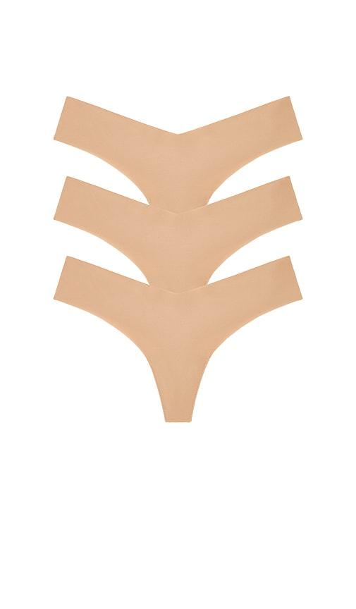 commando 3 pack classic thong in beige.