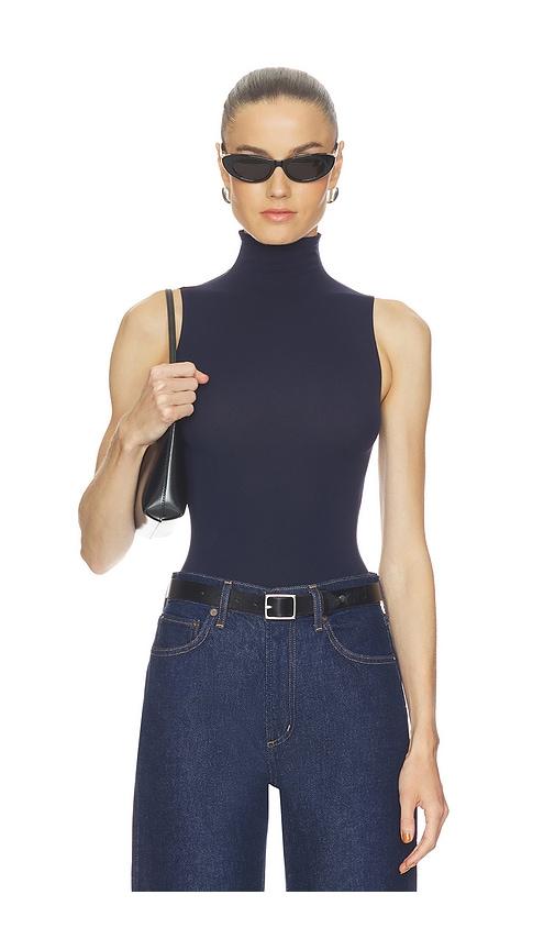 commando ballet sleeveless bodysuit in navy.