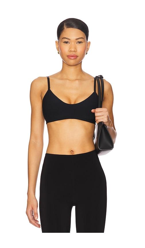 commando butter bralette in black.