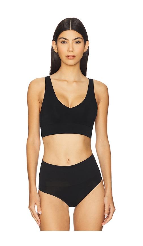 commando butter comfy bralette in black.
