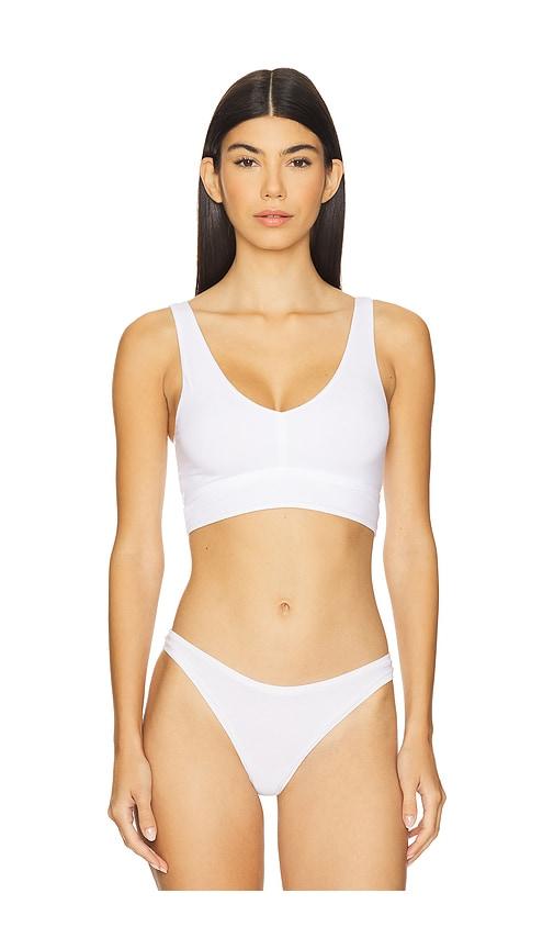 commando butter comfy bralette in white.