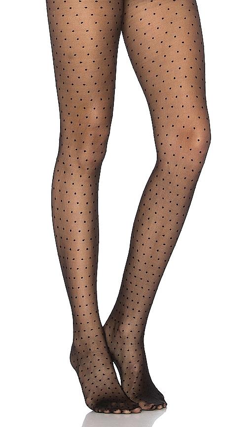 commando chic dot sheer tight in black.