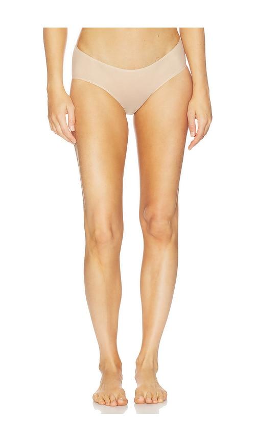 commando chic mesh bikini panty in beige.