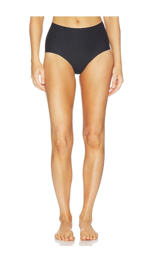 commando cotton high rise bikini panty in black.