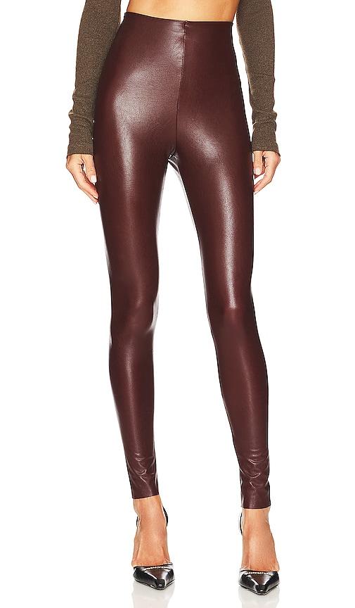 commando faux leather legging in wine.