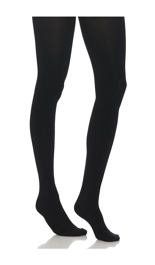 commando fleece lined opaque tight in black.