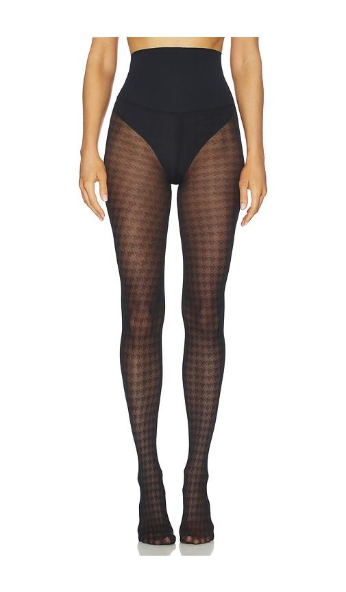 commando houndstooth sheer tights in black.