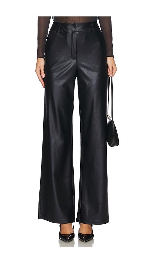 commando matte metallic wide leg trouser in black.