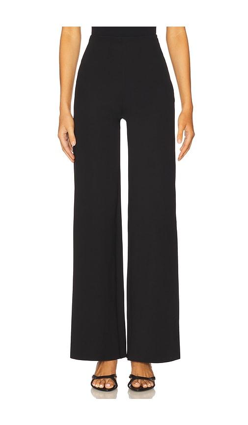 commando neoprene wide leg pant in black.