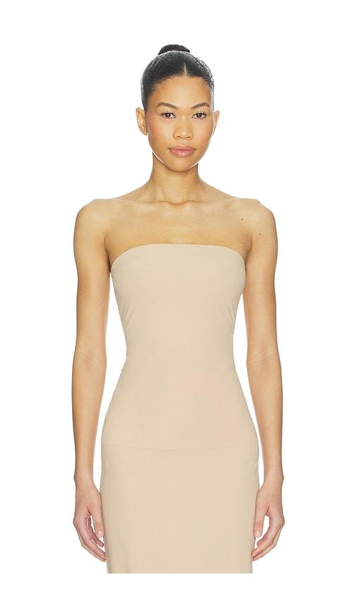 commando strapless cami in beige.