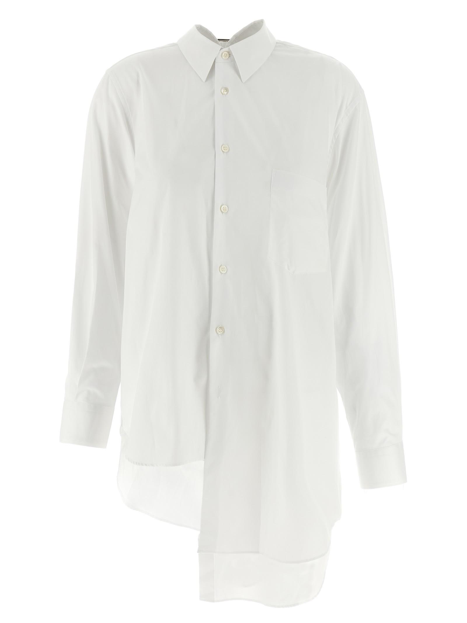 comme des garçons asymmetric hem shirt