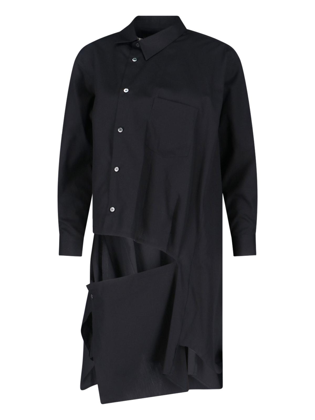 comme des garçons asymmetric long shirt