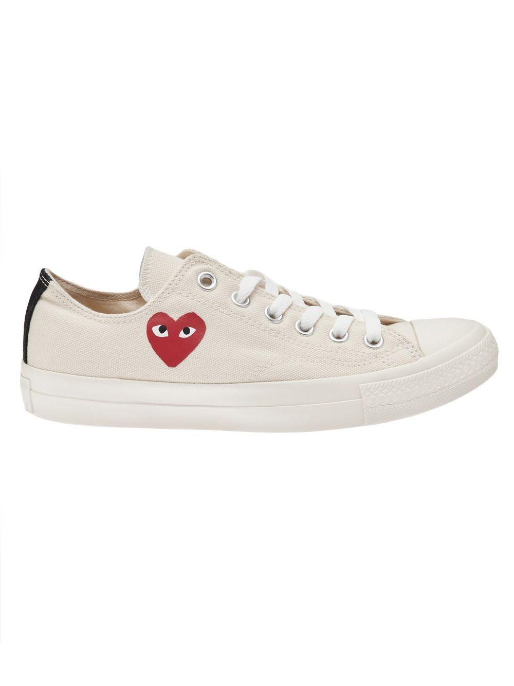 comme des garçons chuck taylor red heart sneakers