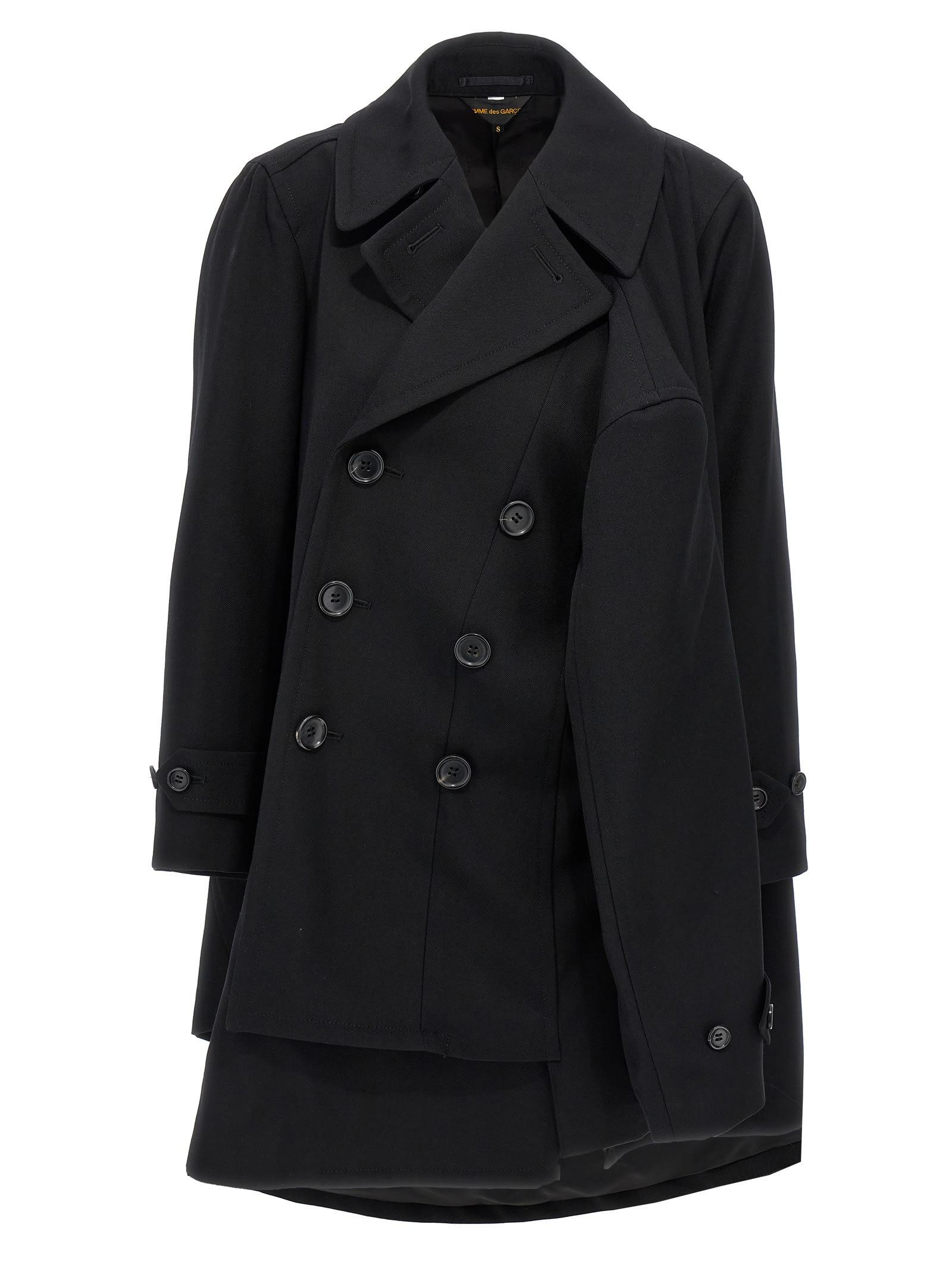 comme des garçons double-breasted coat 4 sleeves