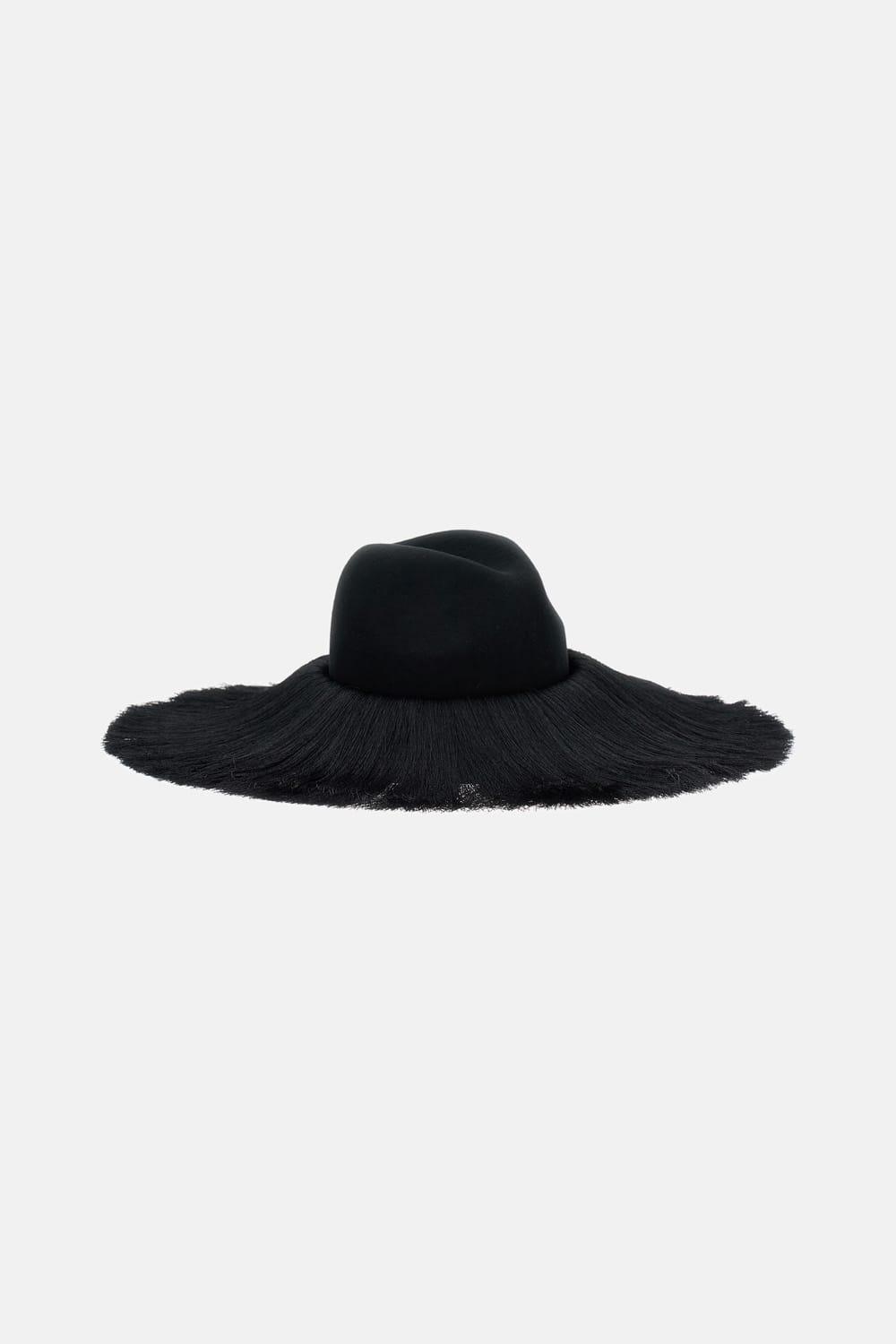 comme des garçons fedora hat with fringes