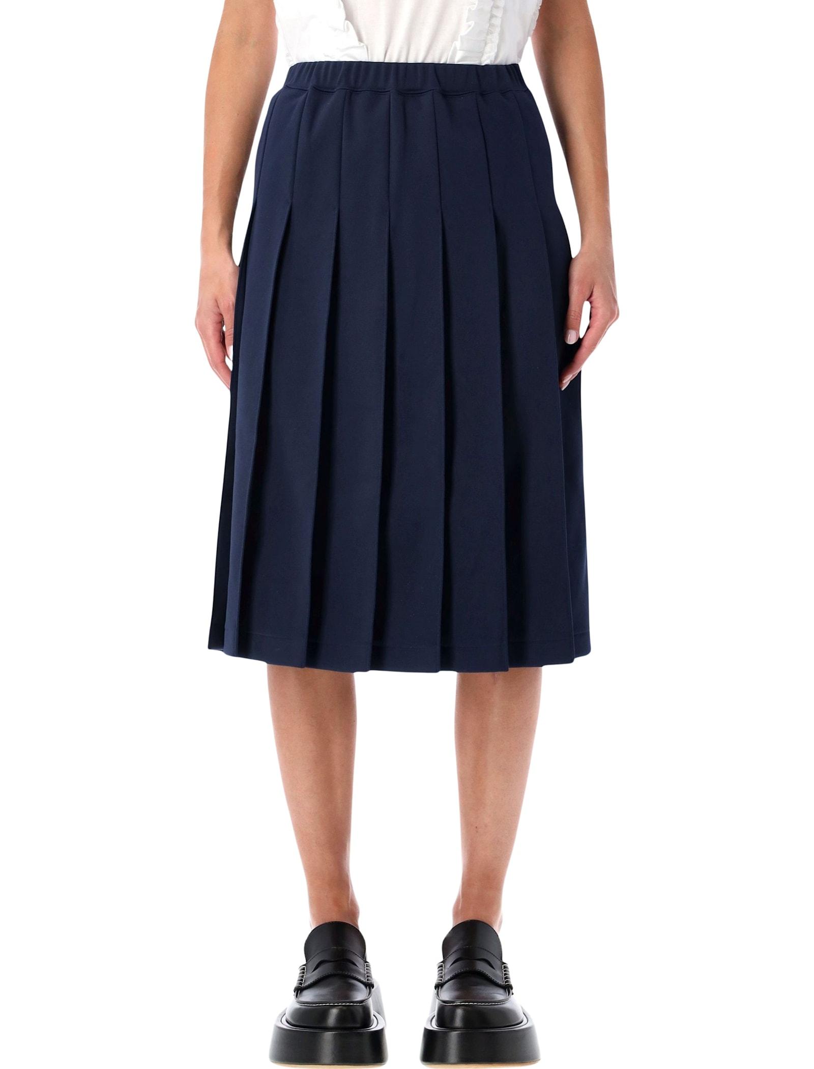 comme des garçons girl navy pleated midi skirt