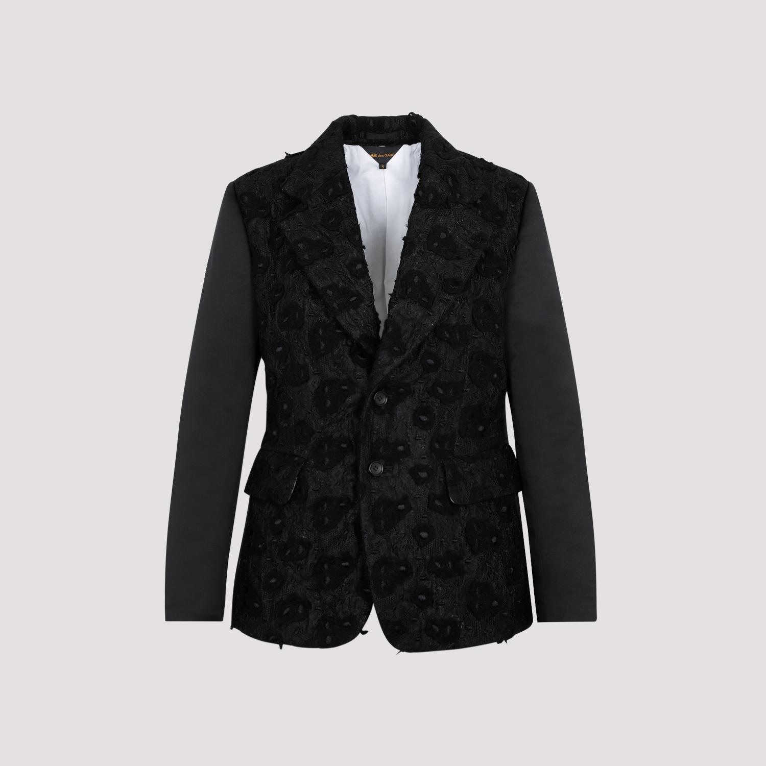 comme des garçons jacket black wool decoration - women