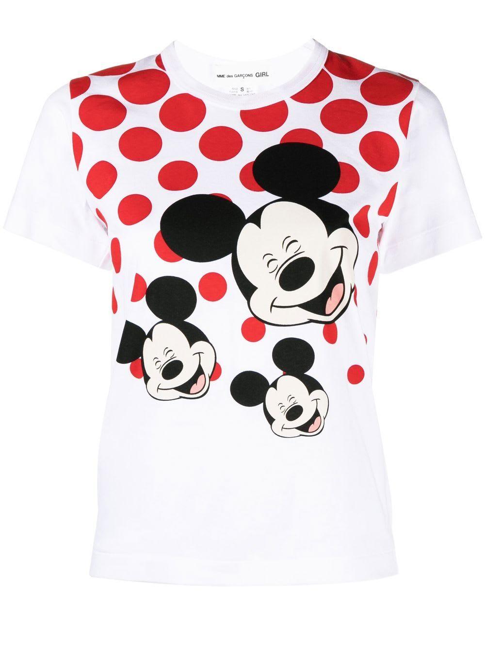 comme des garçons mickie mouse print cotton t-shirt