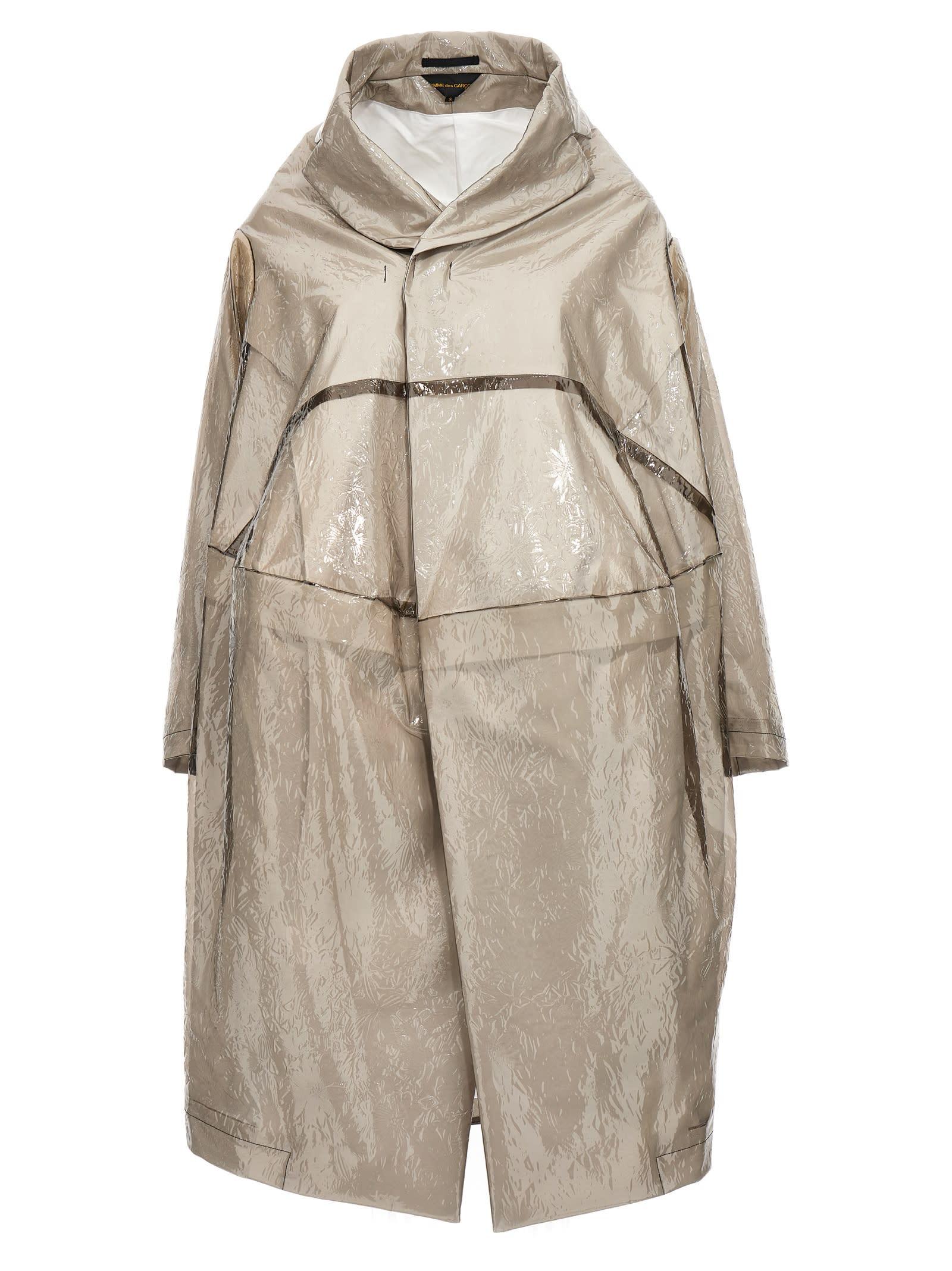 comme des garçons oversize texture trench coat