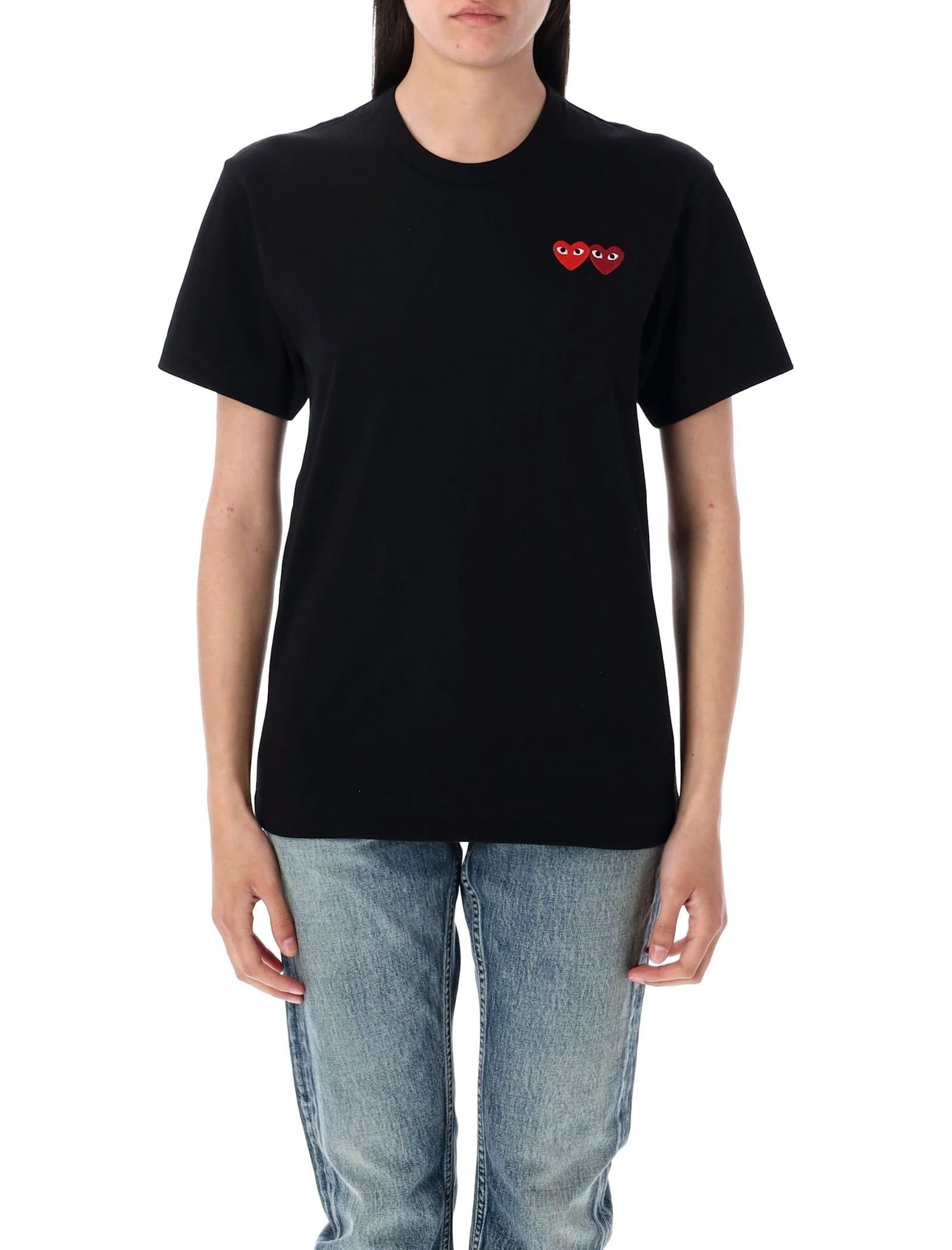 comme des garçons play double heart t-shirt