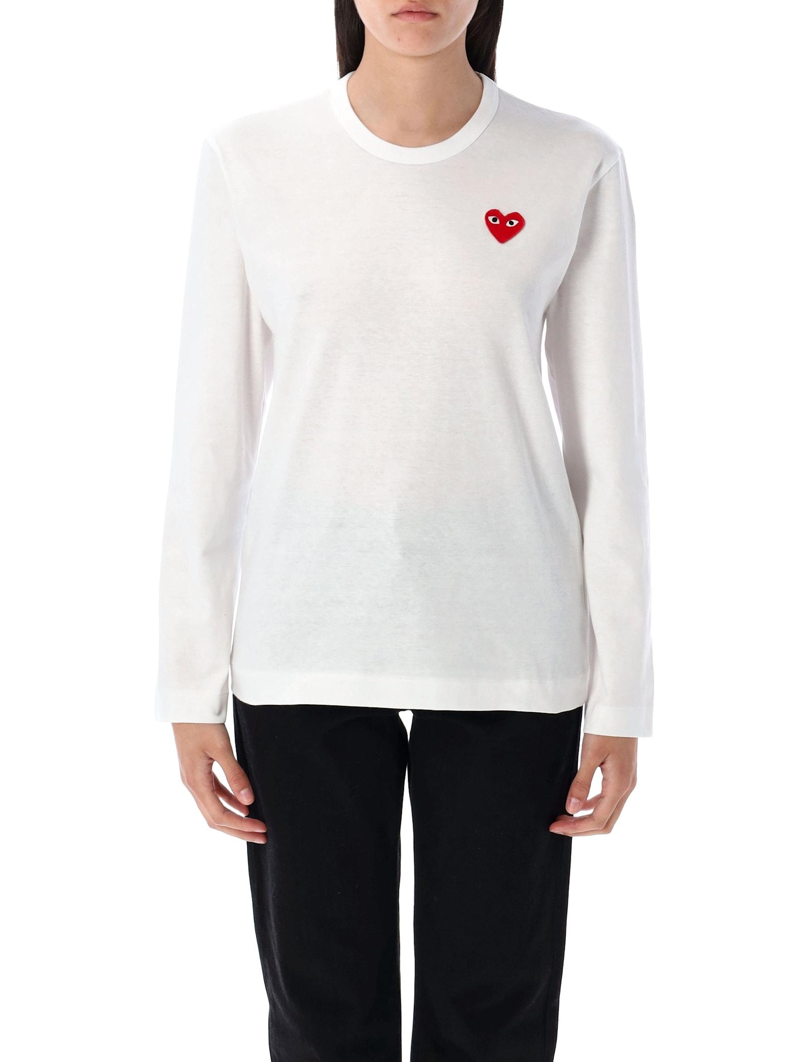 comme des garçons play red heart long-sleeve t-shirt