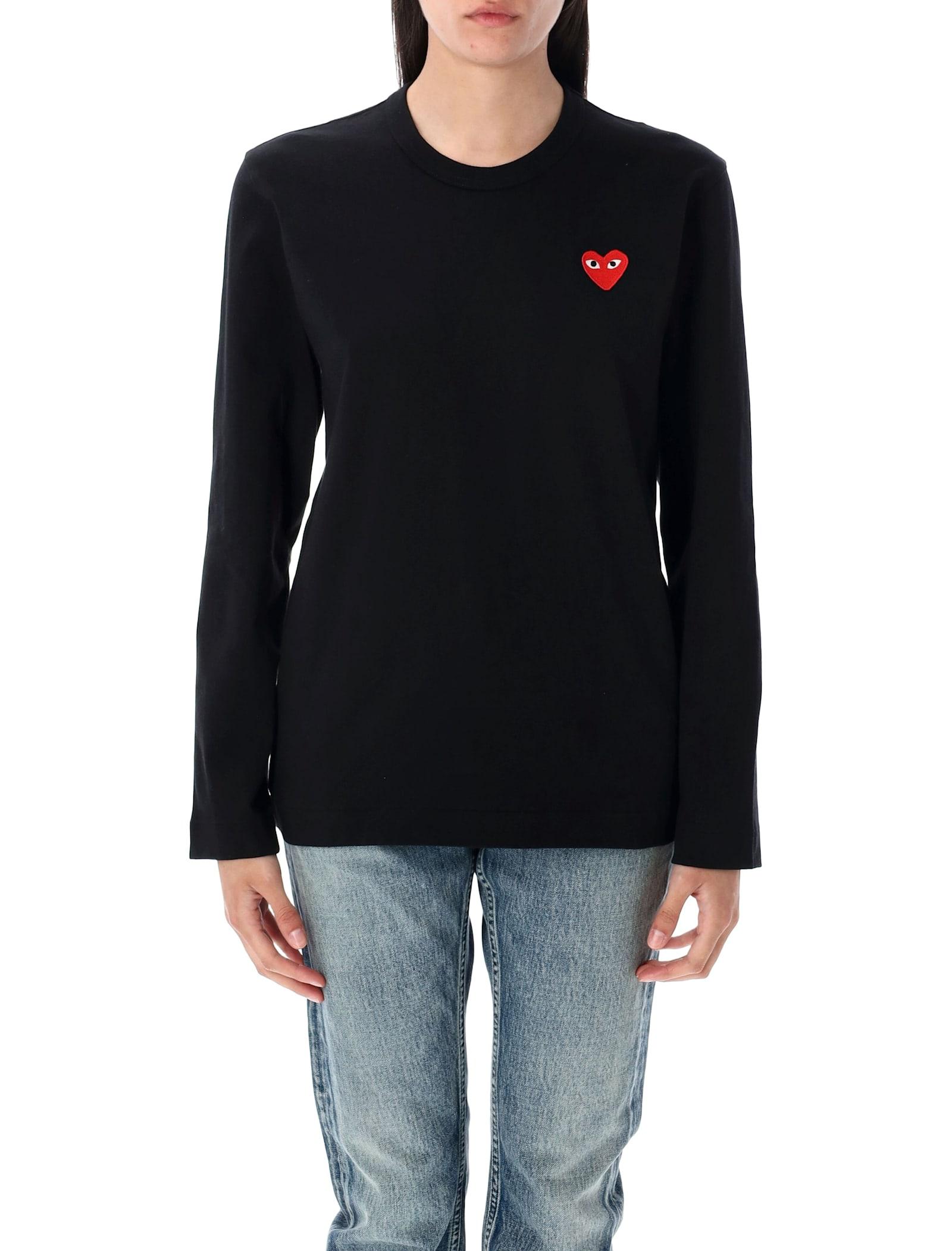 comme des garçons play red heart long-sleeve t-shirt