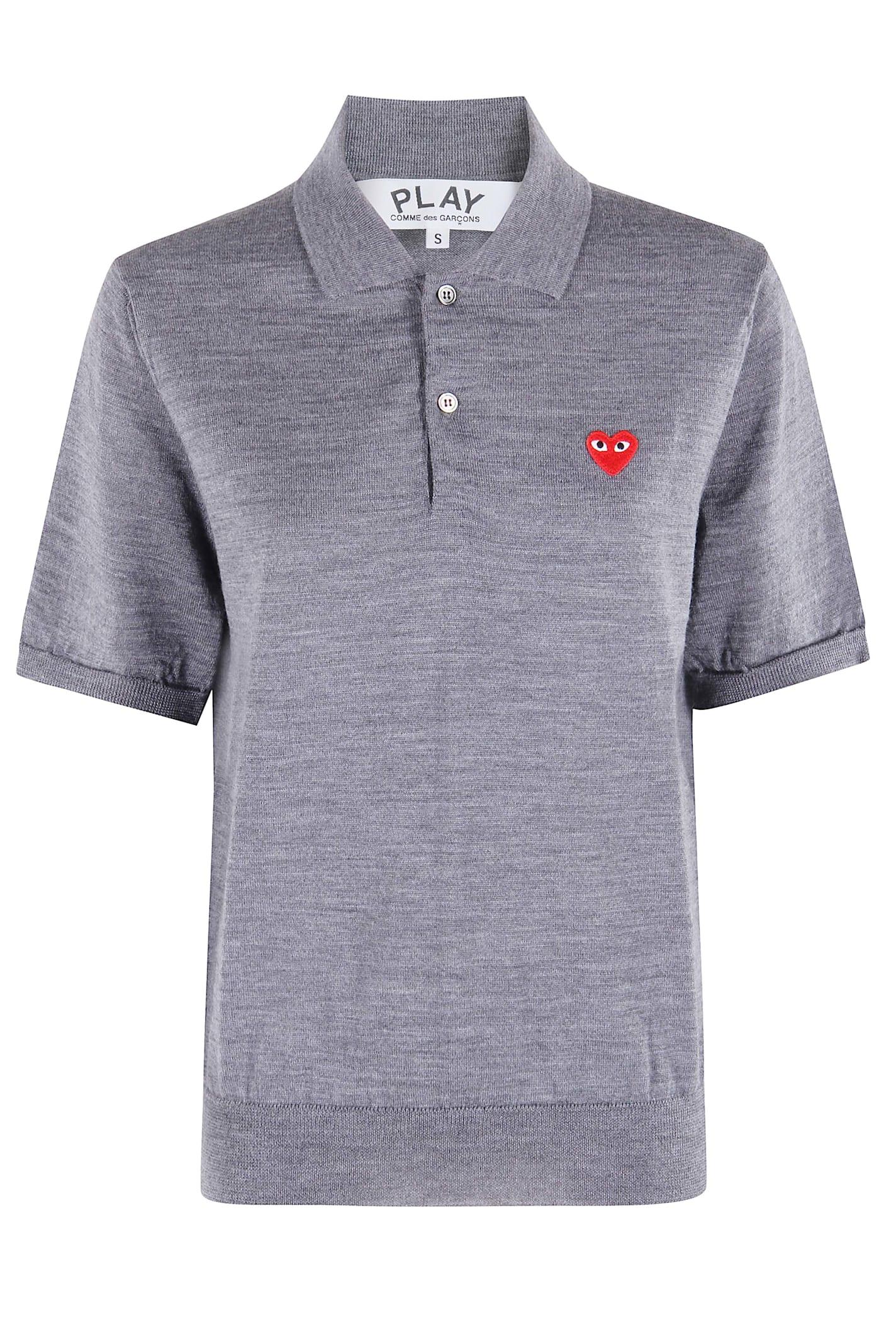 comme des garçons play sweater red emblem