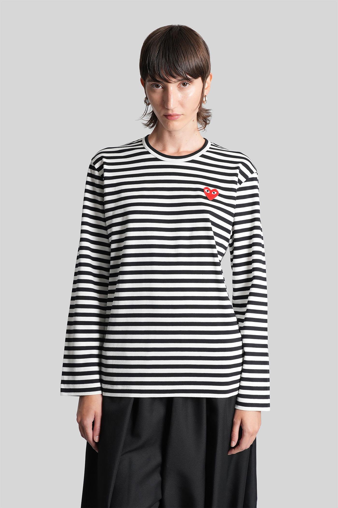 comme des garçons play t-shirt in white cotton