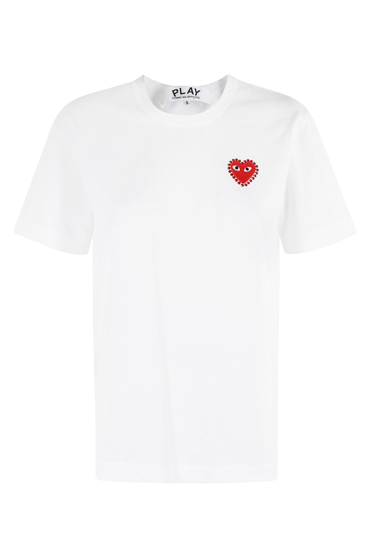 comme des garçons play tshirt rhinestone