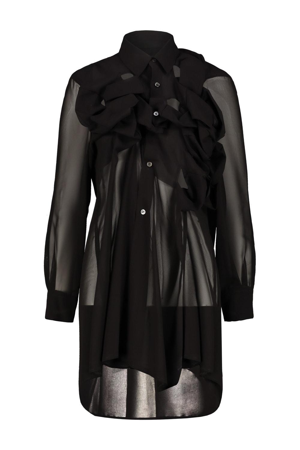 comme des garçons shirt with frontal detail