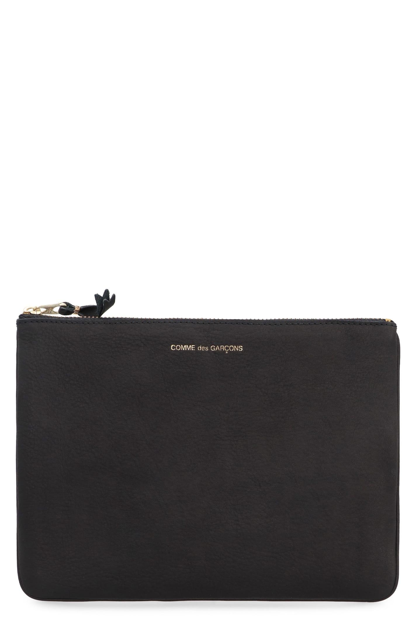 comme des garçons wallet leather flat pouch