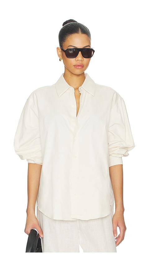 comme si la shirt flannel classica in cream.