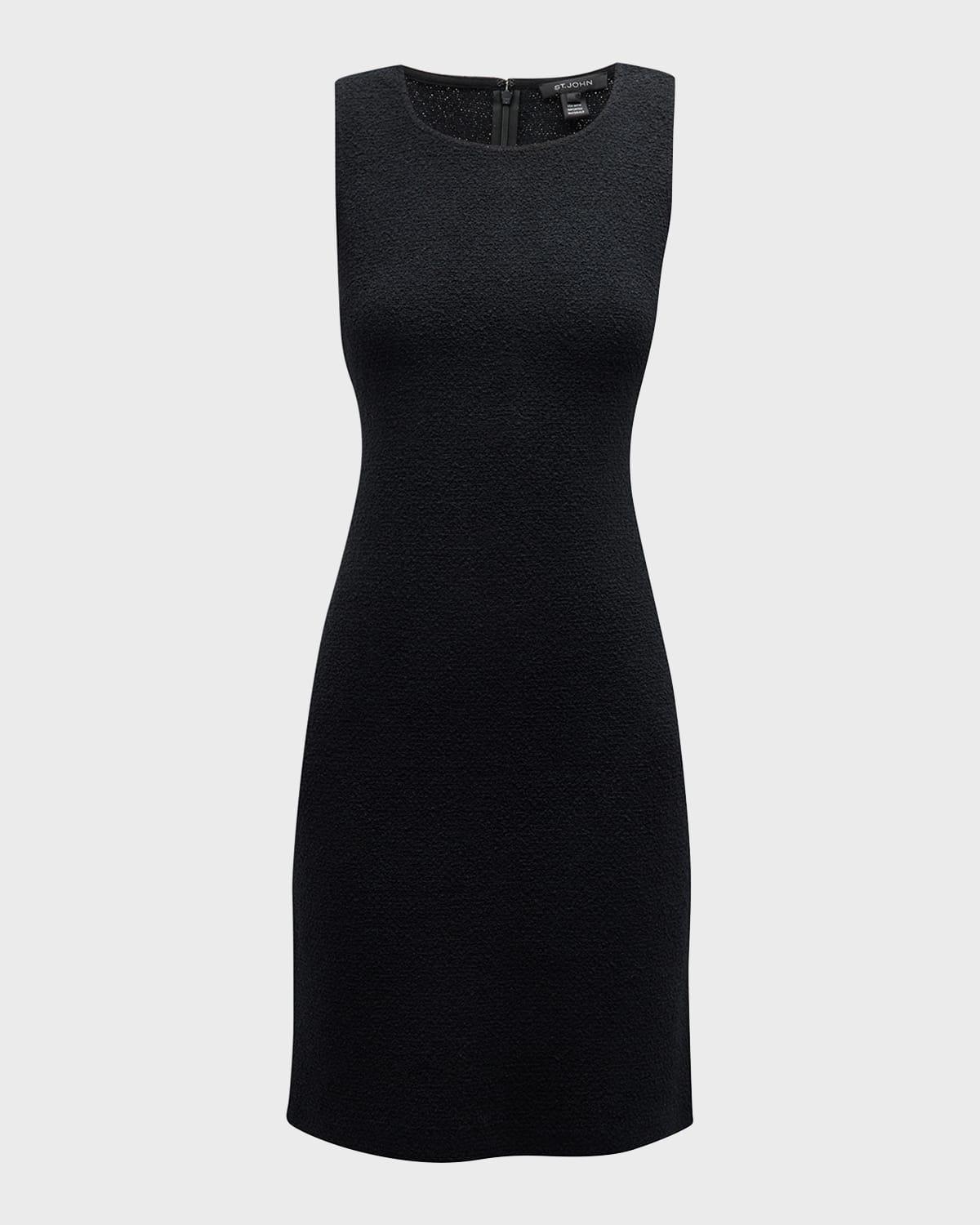 compact boucle knit sleeveless dress