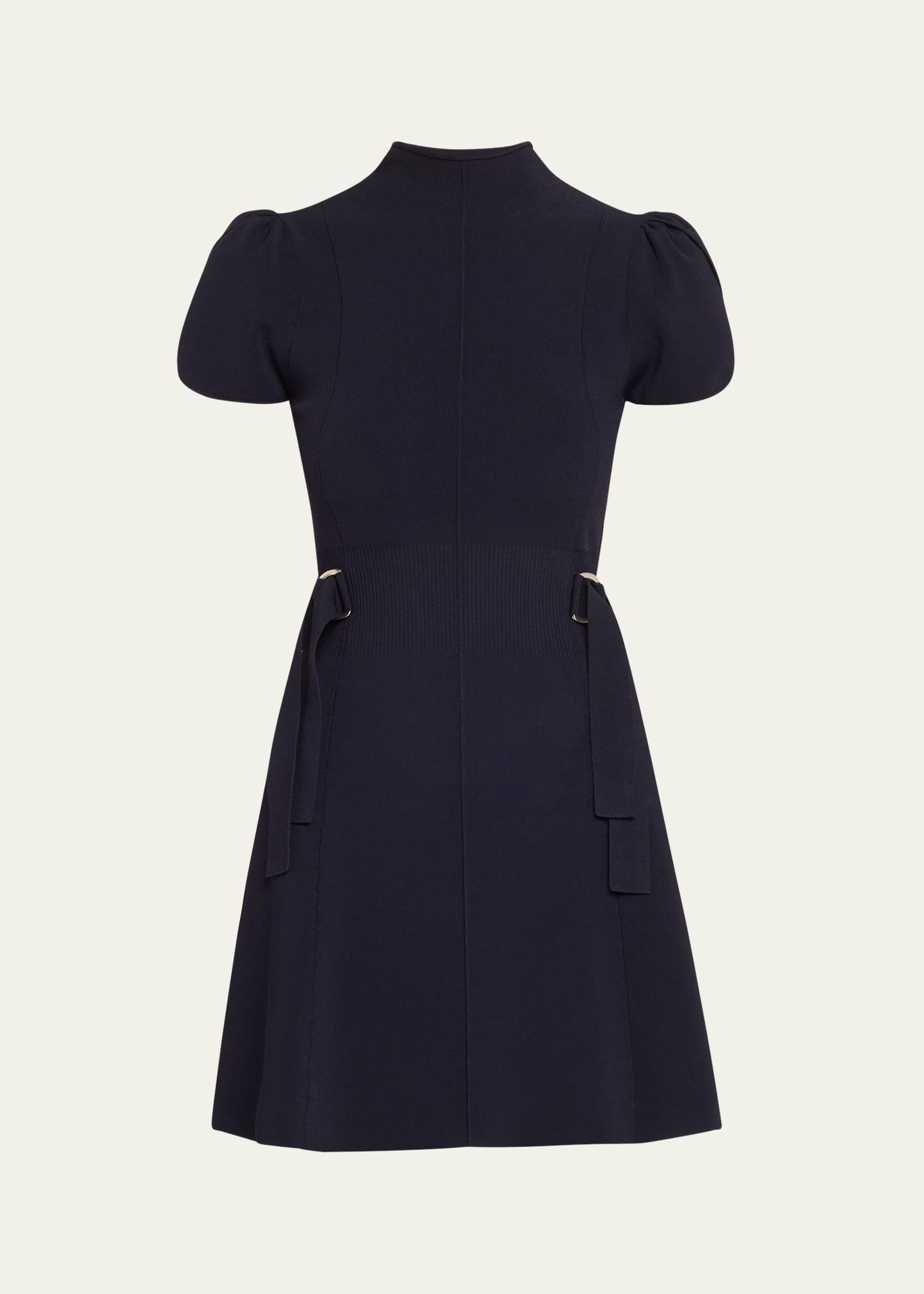 compact rib tulip-sleeve mini dress