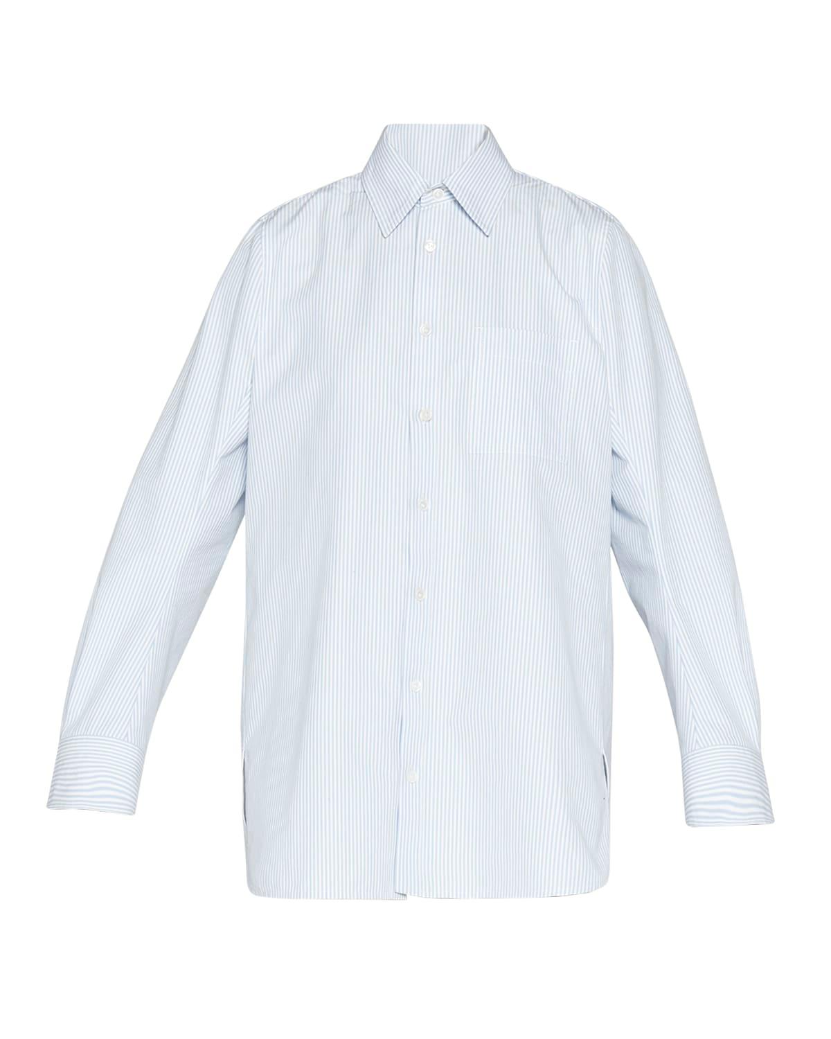compact striped cotton shirt dress