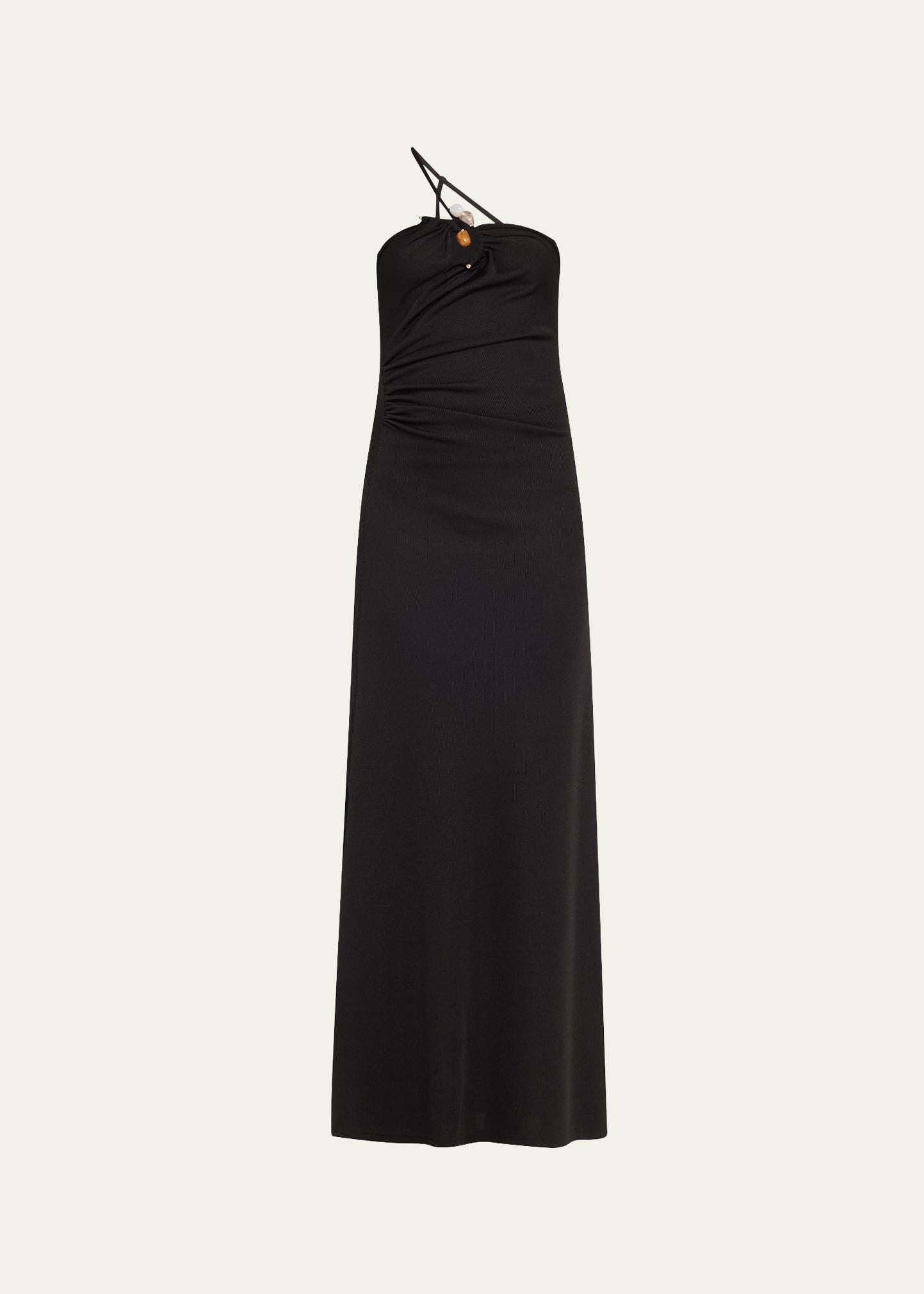 concave stone one-shoulder cami maxi dress