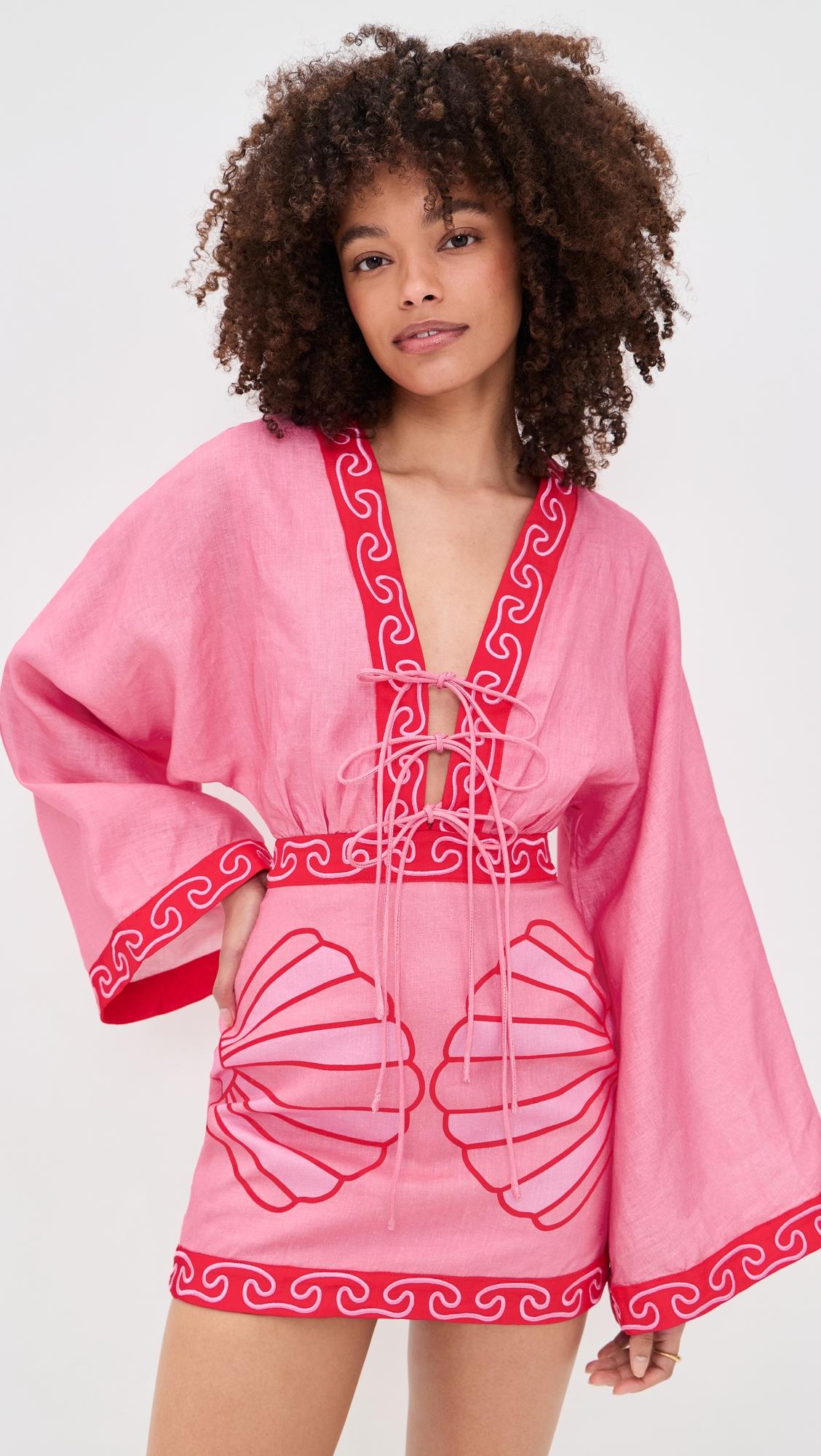 concha long sleeve mini dress