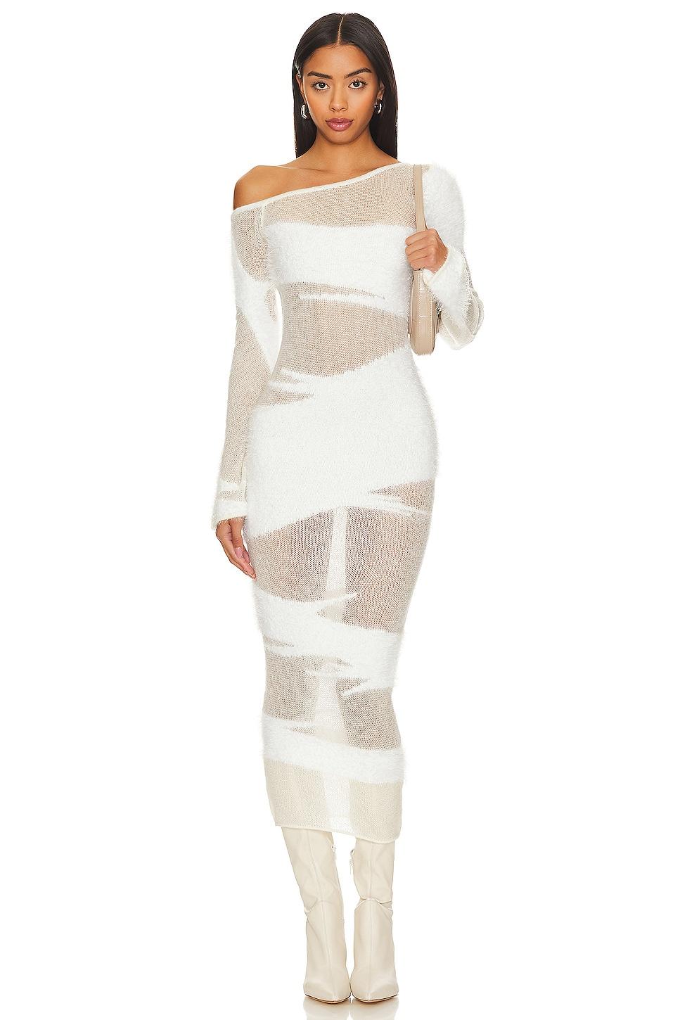 conga mixed yarn midi dress