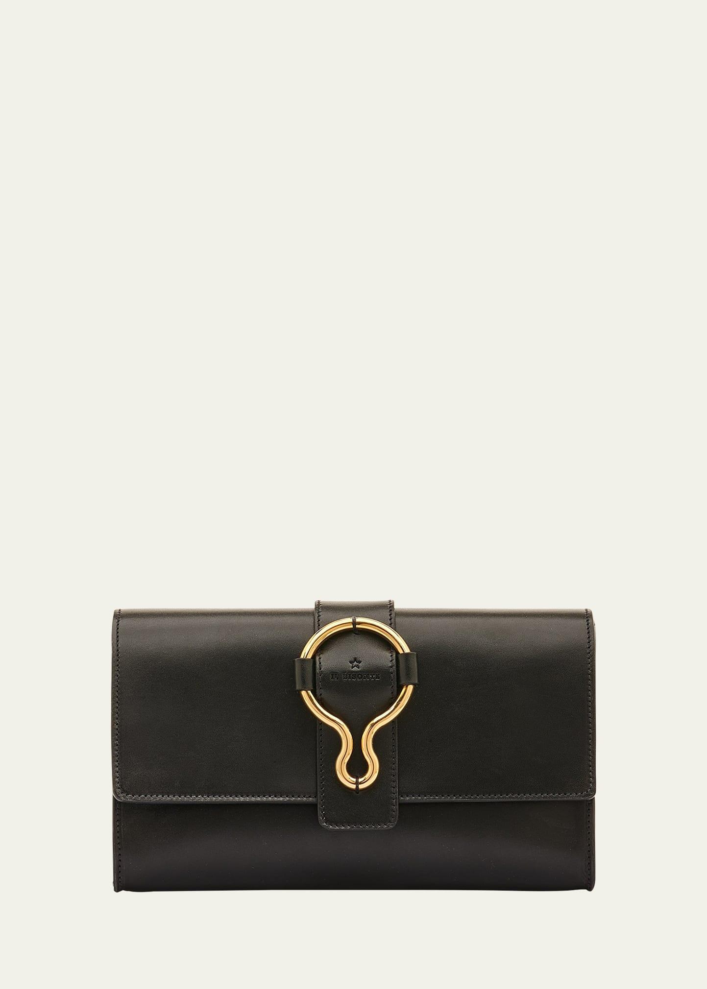 consuelo leather flap clutch bag