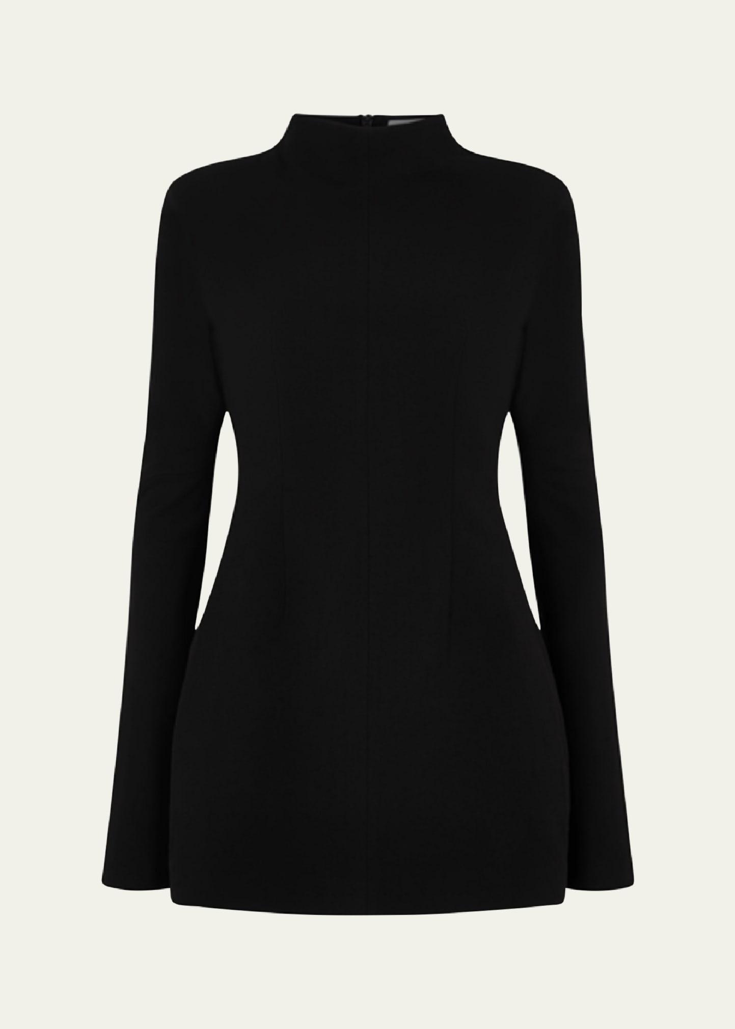 contoured turtleneck mini dress